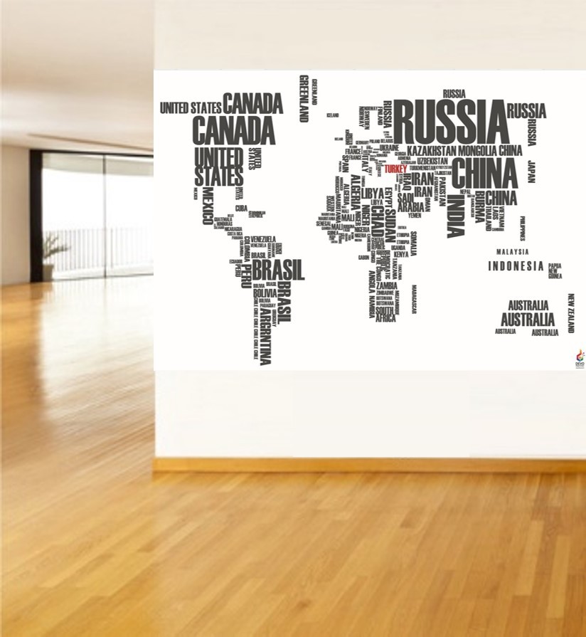 İngilizce Yazılı Dünya Haritası 2