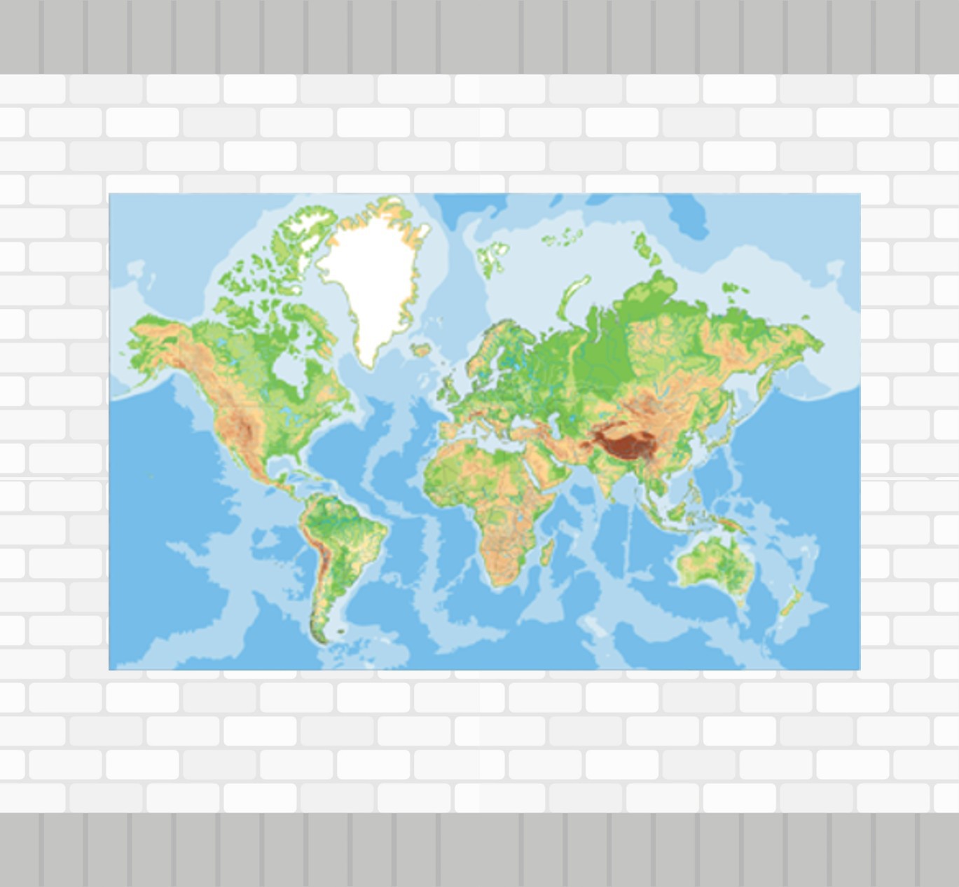 Dilsiz Dünya Fiziki Haritası