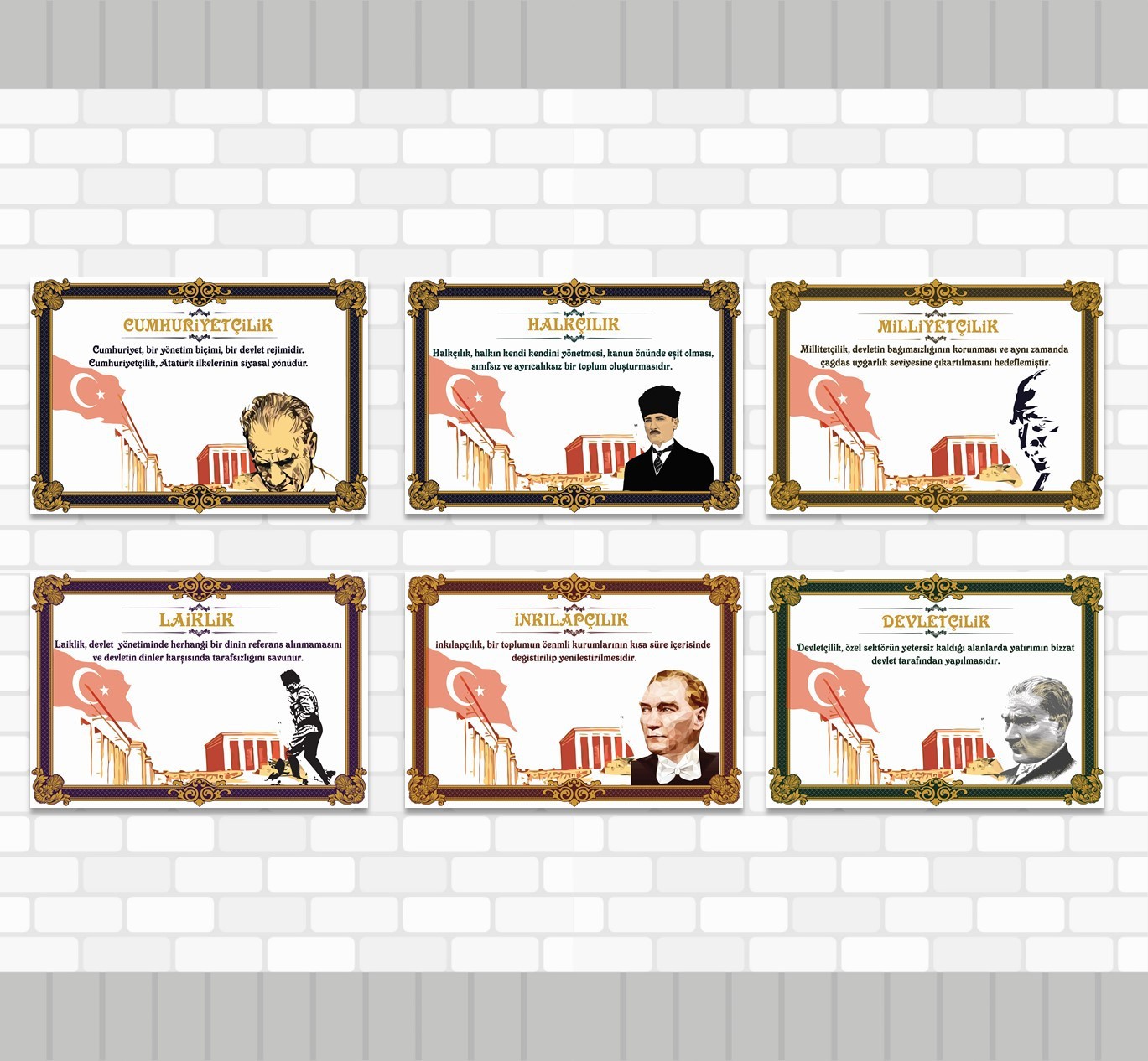 Atatürk%20İlke%20ve%20İnkılapları%20Poster%20Seti%20(6%20Adet)