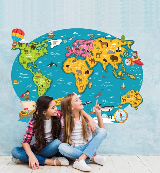 Kids World Map Sticker S1
