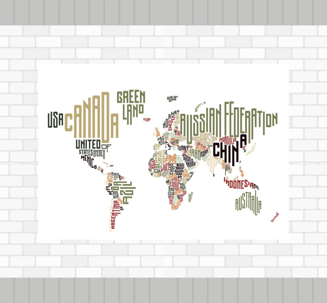 İngilizce Yazılı Dünya Haritası 3