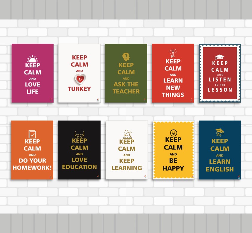 Keep%20Calm%20İngilizce%20Poster%20Seti%20(10%20Adet)