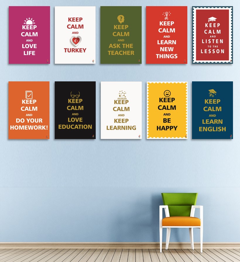 Keep%20Calm%20İngilizce%20Poster%20Seti%20(10%20Adet)