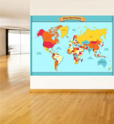 dünya siyasi haritası, sosyal bilgiler poster