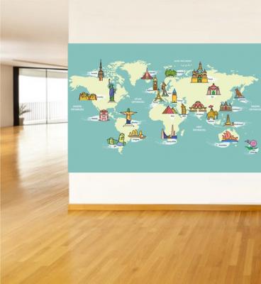  Dünya Haritası Poster ve Duvar Giydirme