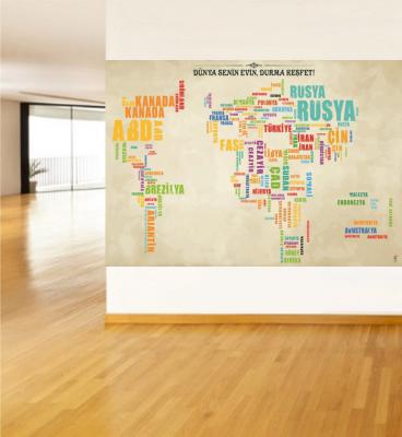 yazılı dünya haritası, sosyal bilgiler poster