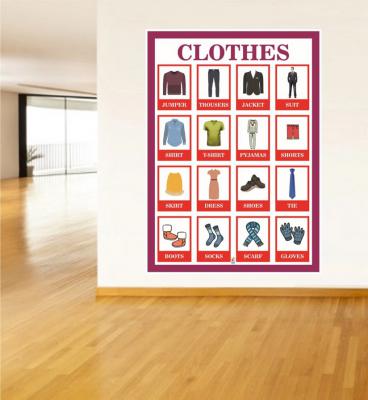 clothes poster, ingilizce kıyafetler poster