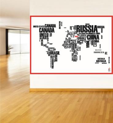 world map poster, ingilizce harita