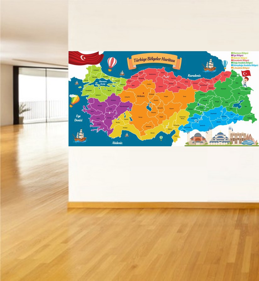 Türkiye Bölgeler Haritası Poster P2