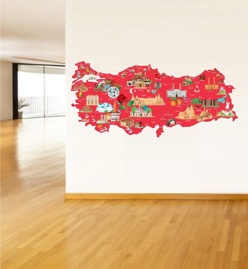 Tarihi Eserler ve Doğal Güzellikler Haritası Sticker